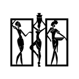 Wallity African Women Escultura de pared negra